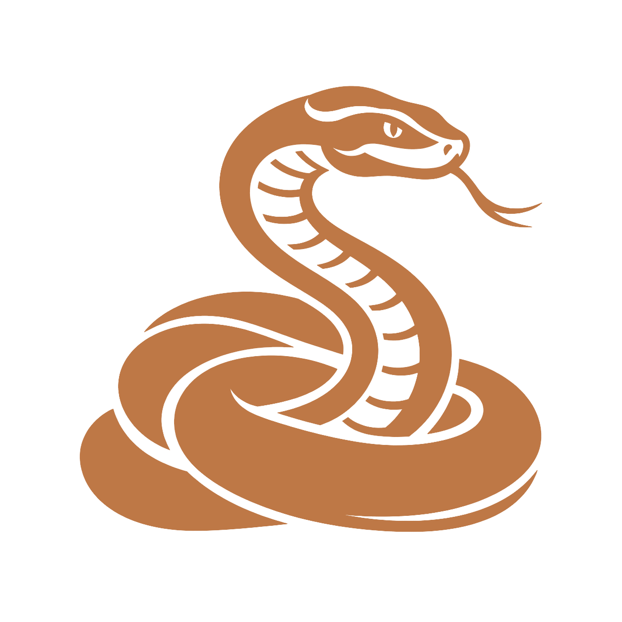Copperhead Farm snake logo, copper color